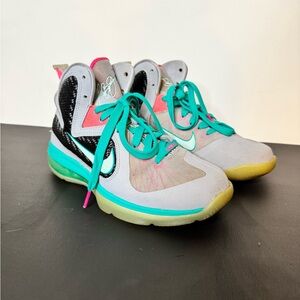 Nike Teal and Pink High-Top Sneakers